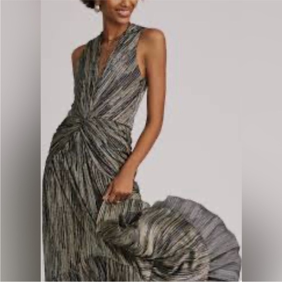 MISA Ava Plunging Twist Maxi Dress - Picture 2 of 9